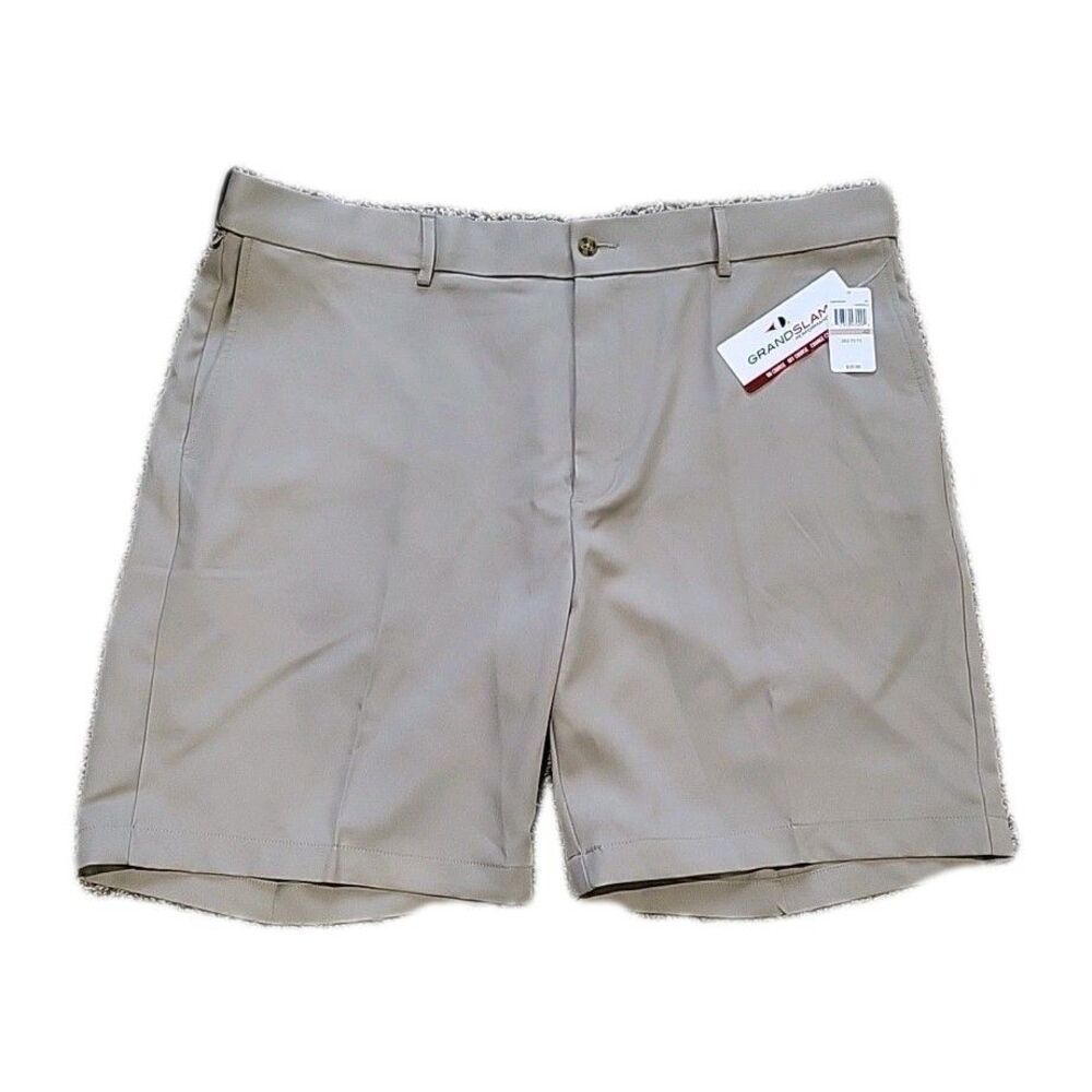 Brand New Perry Ellis Grand Slam Performance Tan/Khaki Golf Shorts Men's Size 42